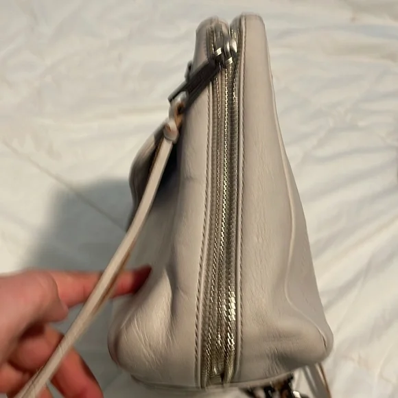 COPY - Rebecca MINKOFF light grey purse w fringe and hardware - Picture 4 of 8